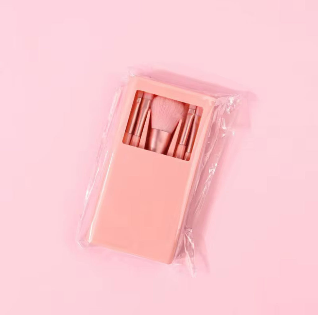 Set 5 Pensule Machiaj Profesionale + cutie cu oglindă